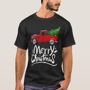 Vintage Wagon Red Truck Christmas Tree Pajama T-Shirt