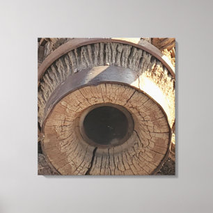 Vintage Wagon Wheel Rustic Photo Canvas Print