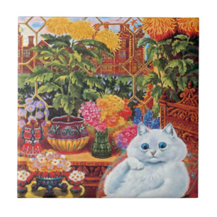 Vintage Wain Botanist Cat Gift Tile
