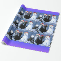 Vintage Wain Christmas Santa Cats Choir