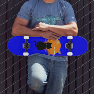 vintage waiting cat nature urban skateboard