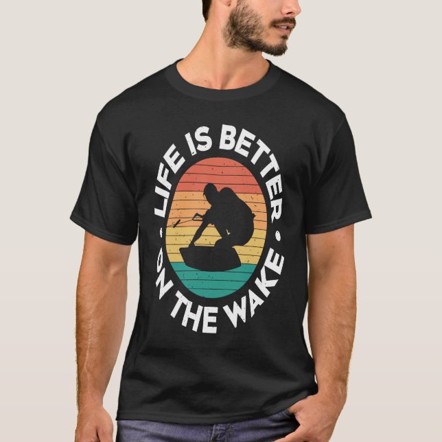 Vintage Wakeboarding   On The Wake T-Shirt (Front)