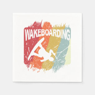 Vintage Wakeboarding Retro Wakeboarder Napkin