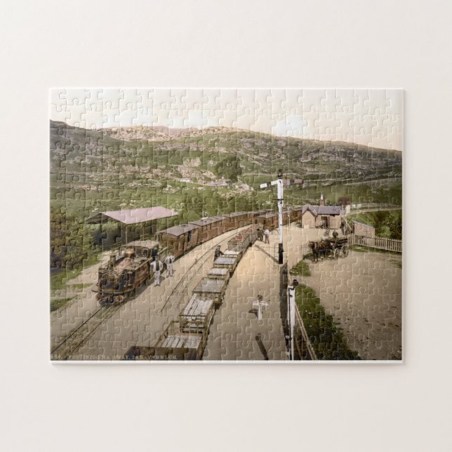 Vintage Wales Railway & carriages, Festinog  c1900 Jigsaw Puzzle (Horizontal)