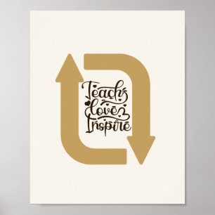 Vintage Wall Art Poster teach love repeat