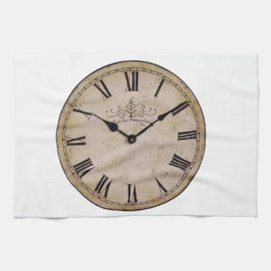 Vintage Wall Clock Kitchen Towel