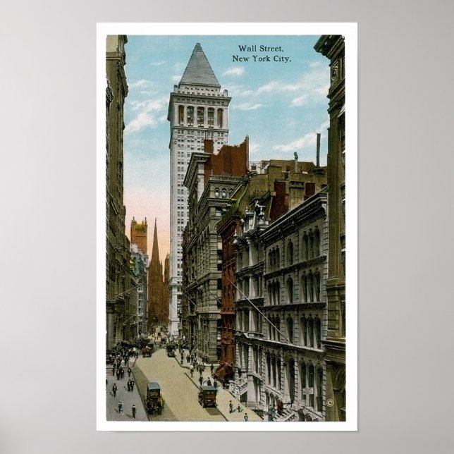 Vintage Wall Street, New York City Poster (Front)