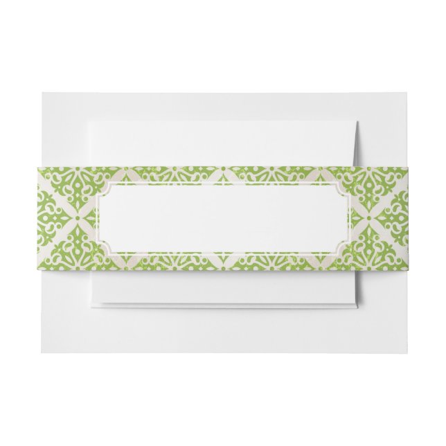 Vintage wallpaper invitation belly band (Front Example)