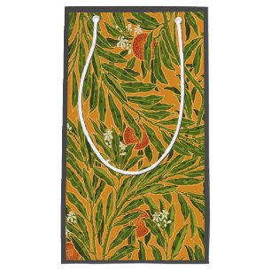 Vintage wallpaper pattern orange tree artwork small gift bag
