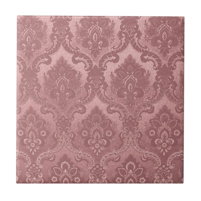 Vintage Wallpaper Pattern Pink Tile (Front)