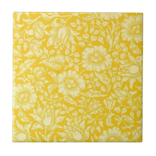 Vintage Wallpaper Pattern, Yellow Mallow Tile