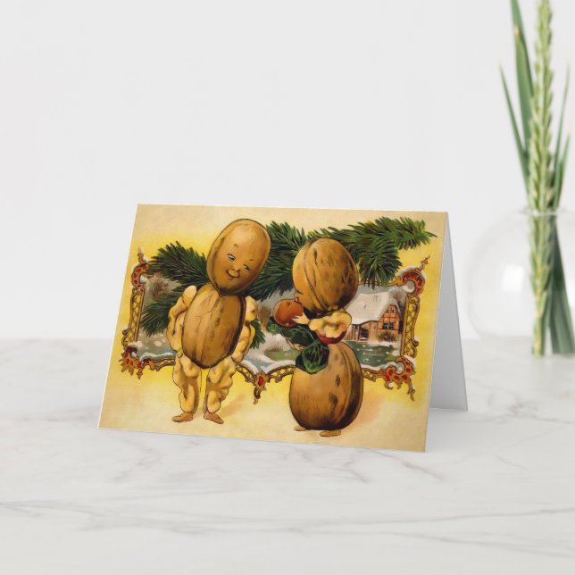 Vintage Walnut Family Christmas Card (Front)