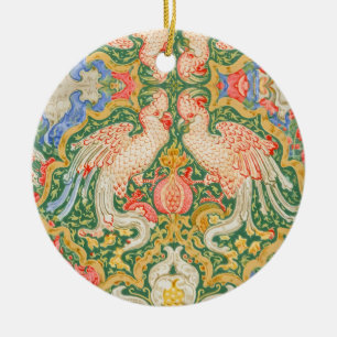 Vintage Walter Crane Cockatoo and Peacock Art Ceramic Ornament