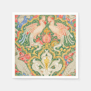 Vintage Walter Crane Cockatoo and Peacock Art Napkin