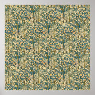 Vintage Walter Crane Macaw and Citrus Fruit Art Poster