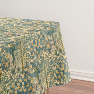 Vintage Walter Crane Macaw and Citrus Fruit Art Tablecloth