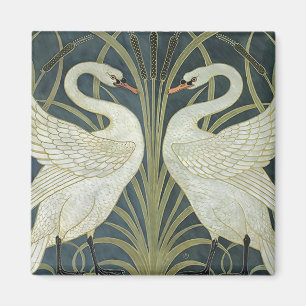 Vintage Walter Crane Swan Rush and Iris Magnet