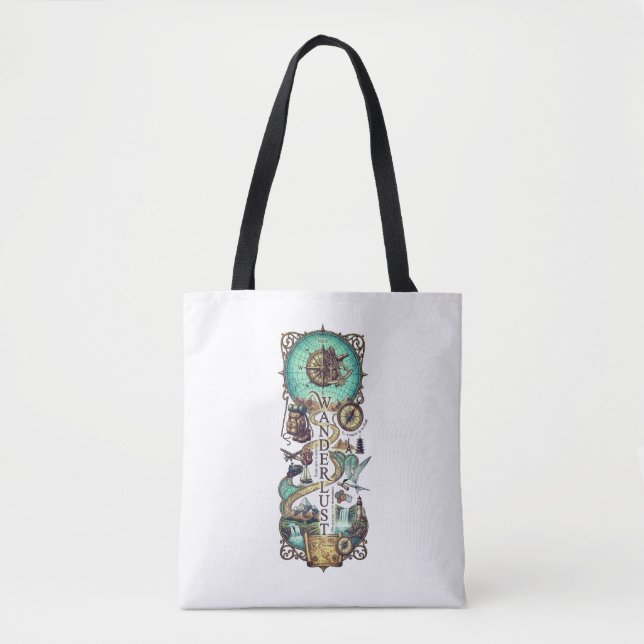 Vintage Wanderlust Compass Adventure Graphic Bag (Front)