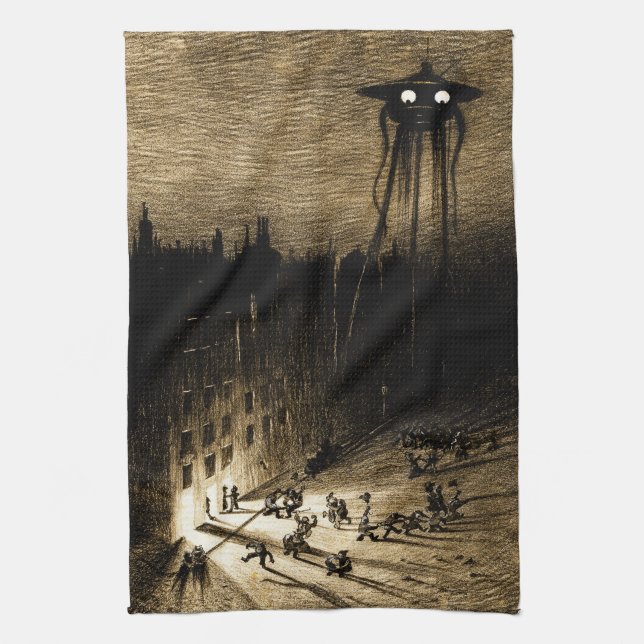 Vintage War of the Worlds Kitchen Towel (Vertical)