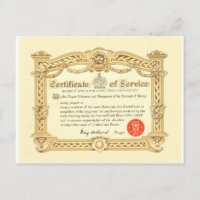 Vintage, War Service Cerificate, World War 2, 1945