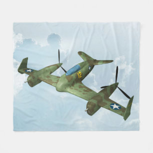 Vintage Warbird Flight Military Aviation Art Fleece Blanket