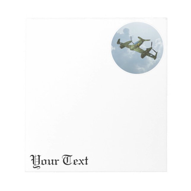 Vintage Warbird Flight Military Aviation Art Notepad (Front)