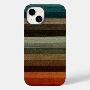 Vintage Warm Autumn Striped Pattern, Earth Tones Case-Mate iPhone 14 Case