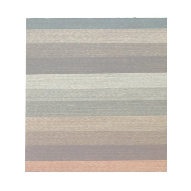 Vintage Warm Autumn Striped Pattern, Earth Tones Notepad (Front)