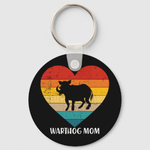 Vintage Warthog Mom Mother's Day Animal Lover Keychain