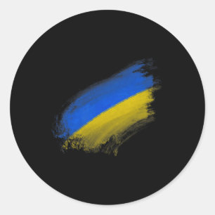 Vintage Washed Ukrainian Flag Minimalist Ukraine P Classic Round Sticker