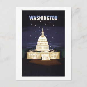 Vintage Washington, D.C., Travel Poster Postcard