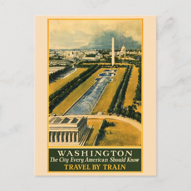 Vintage Washington DC National Mall Travel Postcard (Front)