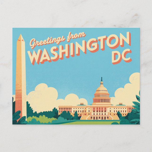 Vintage Washington DC Postcard | Greetings from (Front)