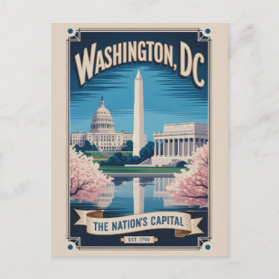 Vintage Washington DC The Nation’s Capital Retro Postcard