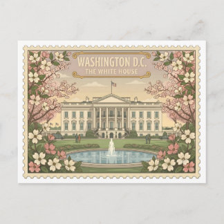 Vintage Washington DC The White House Travel Postcard