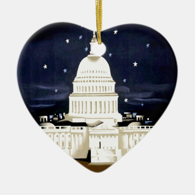 Vintage Washington DC Travel Ceramic Ornament (Front)