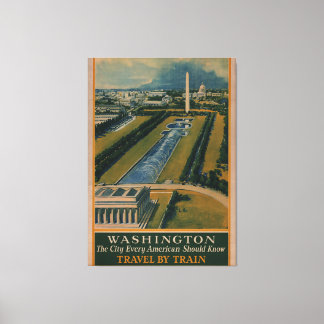 Vintage Washington DC Travel Poster Canvas Print
