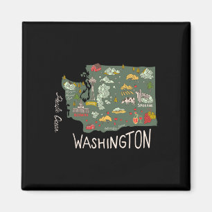 Vintage Washington Evergreen State Seattle Pacific Magnet