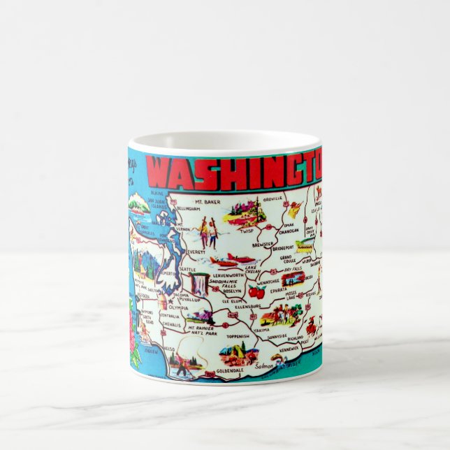Vintage Washington Map Mug (Center)