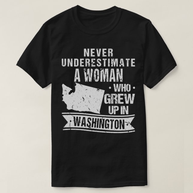 Vintage Washington Map WA State T-Shirt (Design Front)