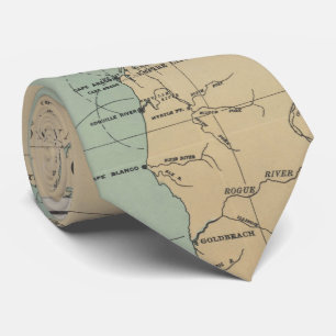 Vintage Washington & Oregon Lighthouse Map (1898) Tie