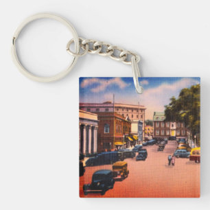 Vintage Washington Square, Newport, Rhode Island Keychain