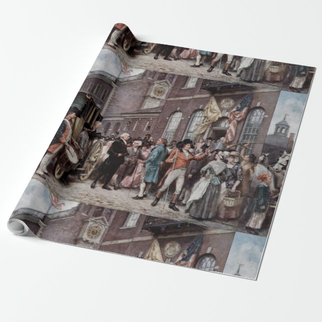 Vintage Washingtons Inaugration at Philadelphia Wr Wrapping Paper (Unrolled)