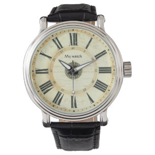 Vintage watch face and roman numeral. Make custom.