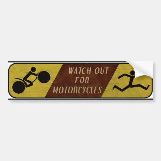 Vintage Watch Out For Motorcycles Bumper Sticker