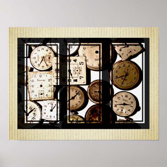Vintage Watches Triptych Poster (Front)