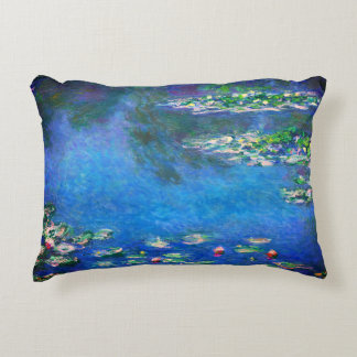 Vintage Water Lilies by Claude Monet Accent Pillow