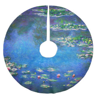 Vintage Water Lilies by Claude Monet Brushed Polyester Tree Skirt