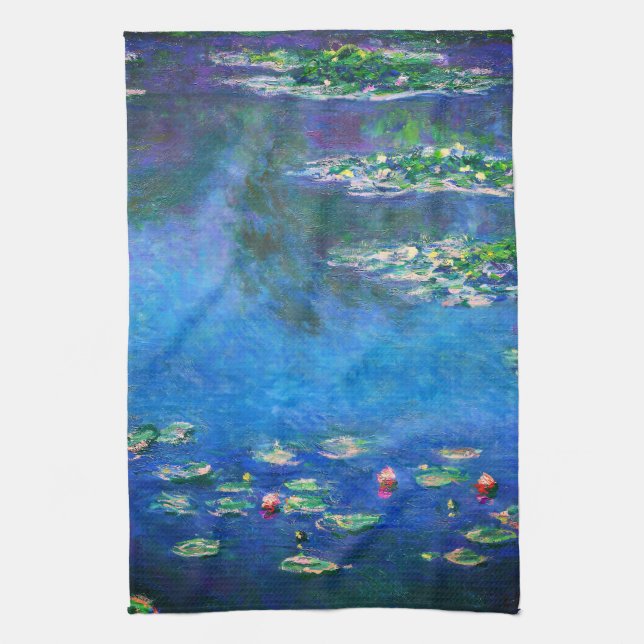 Vintage Water Lilies by Claude Monet Kitchen Towel (Vertical)