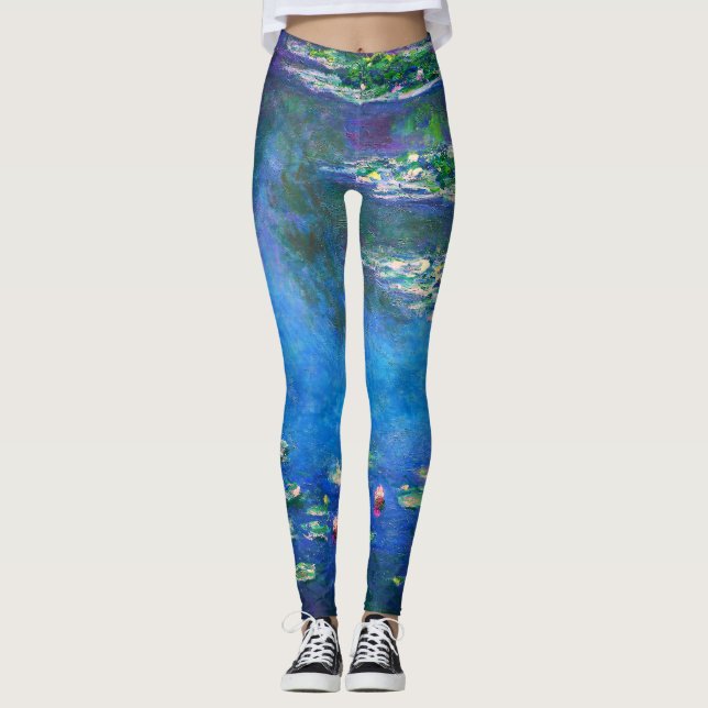 Vintage Water Lilies by Claude Monet Leggings (Front)